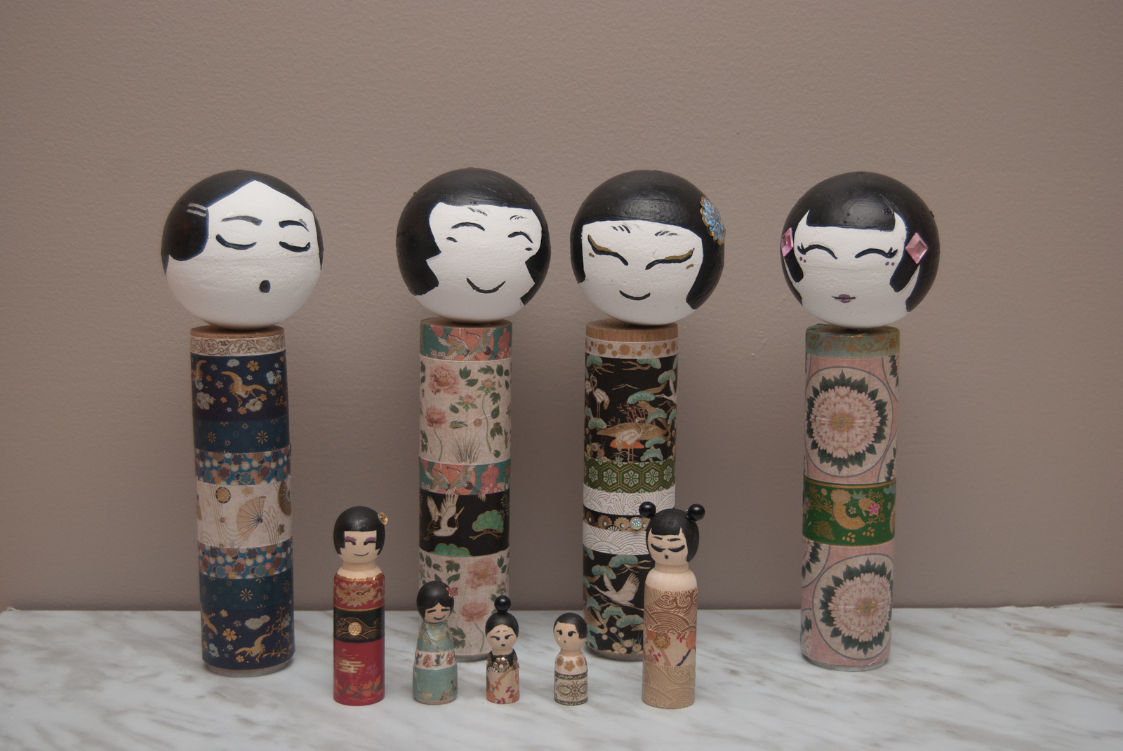DIY Kokeshi Dolls featuring The Washi Tape Shop - 着物月 Kimono Tsuki